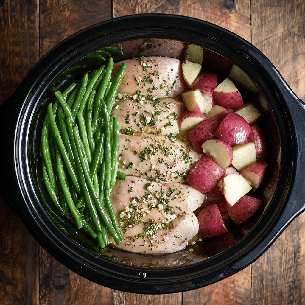 Slow Cooker Chicken Potatoes & Green Beans Recipe - Recipe Image