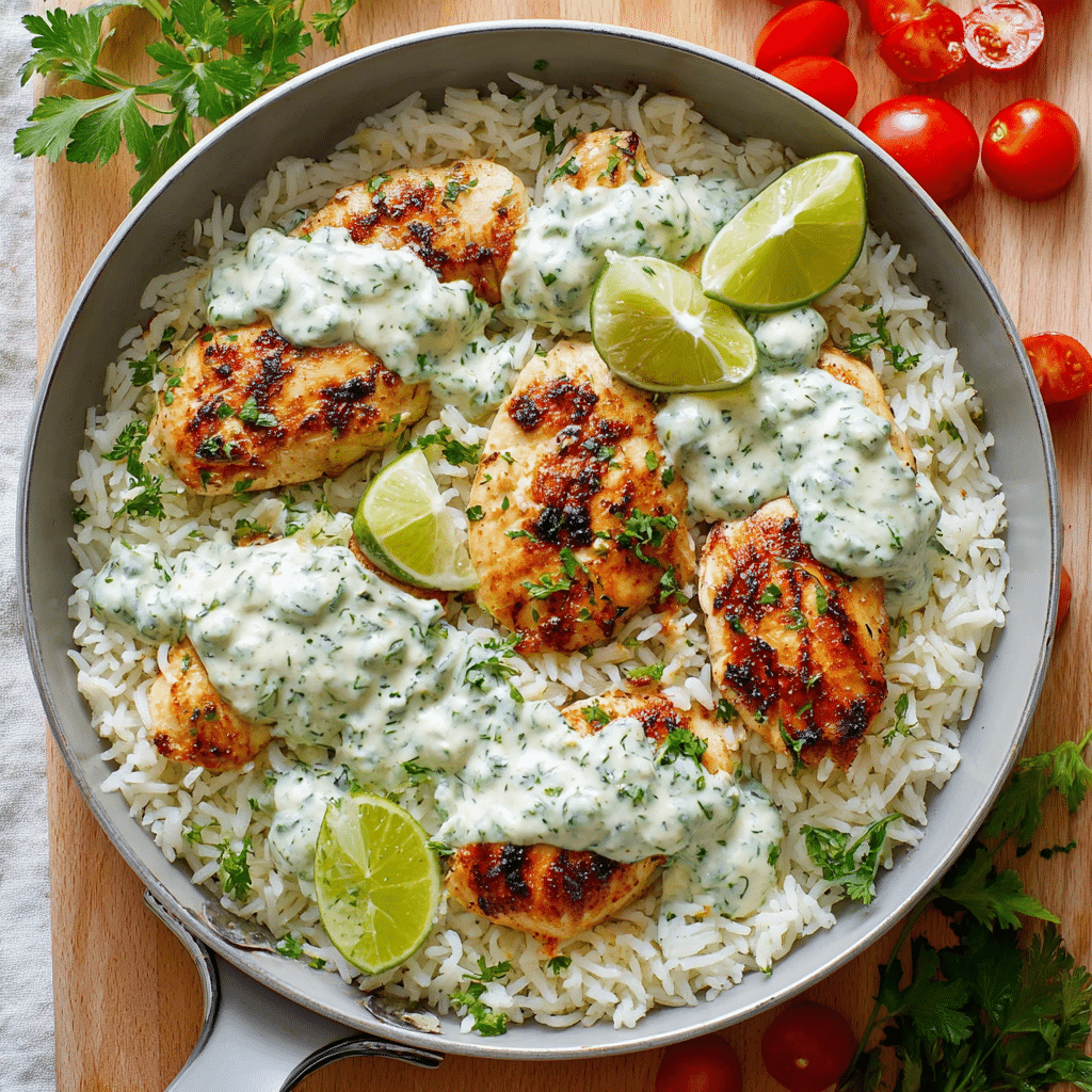 Easy Dump-and-Bake Chicken Tzatziki with Rice Recipe - Recipe Image