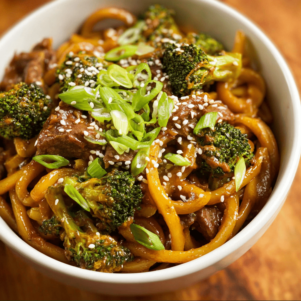 Simple Black Pepper Beef Udon Recipe - Recipe Image