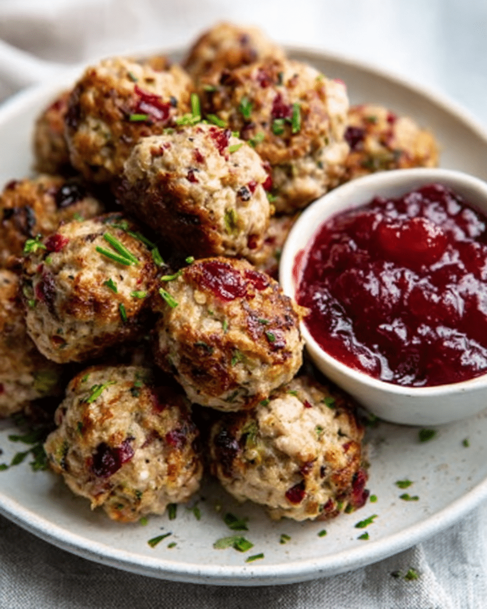 Cranberry Turkey Stuffing Balls Recipe