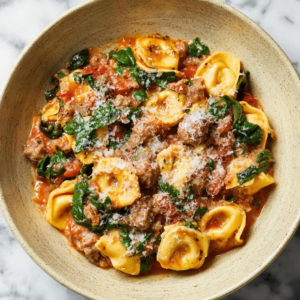 One Pan Tortellini with Sausage Recipe - Recipe Image