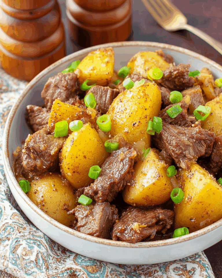 Yummy Garlic Butter Beef Bites with Potatoe Recipe