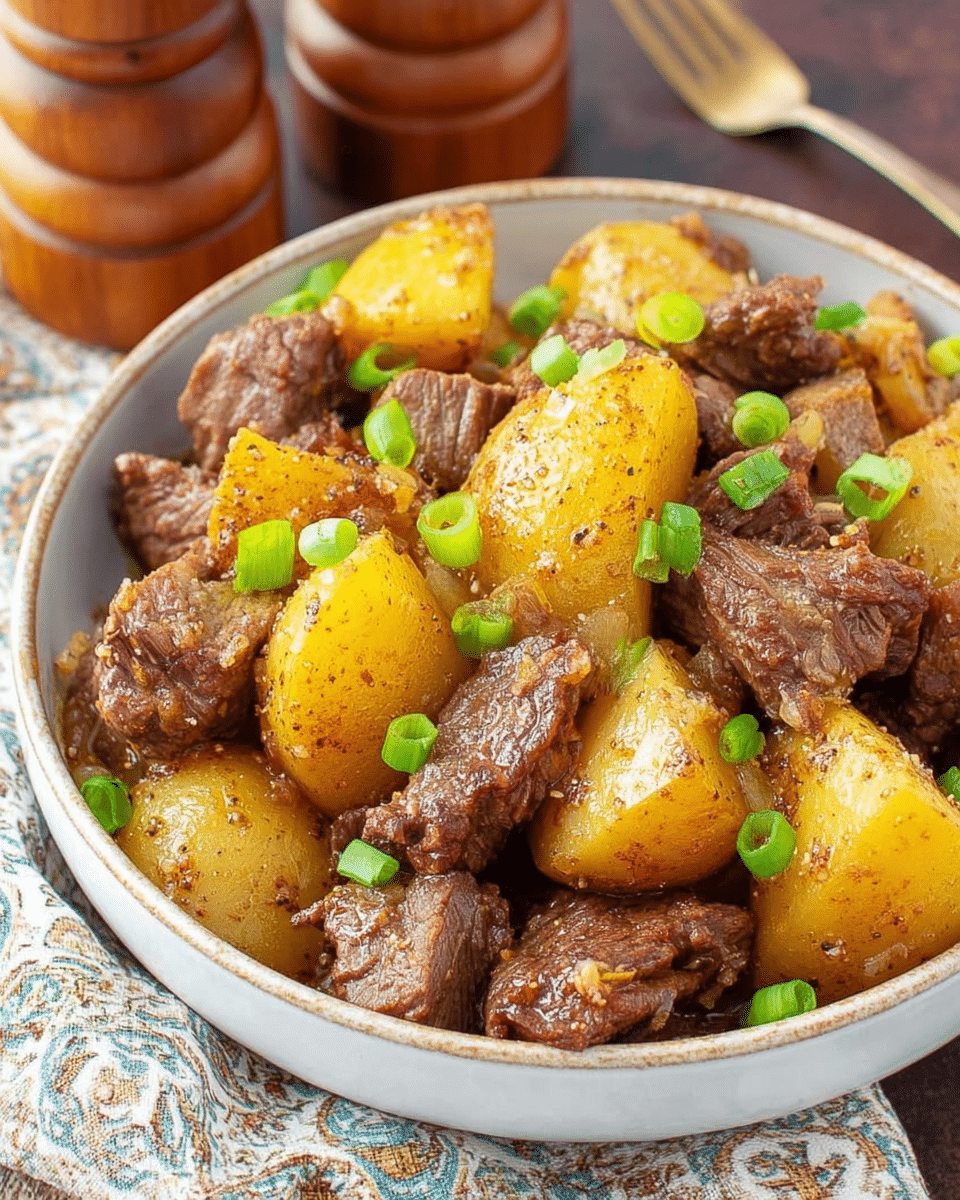 Yummy Garlic Butter Beef Bites with Potatoe Recipe
