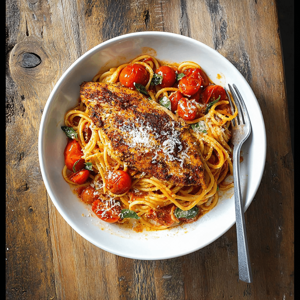Garlic Tomato Chicken with Mozzarella Recipe - Recipe Image