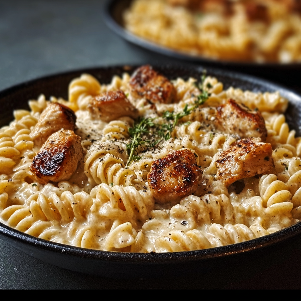 Creamy Pepper Jack Chicken & Sausage Pasta Skillet Recipe - Recipe Image