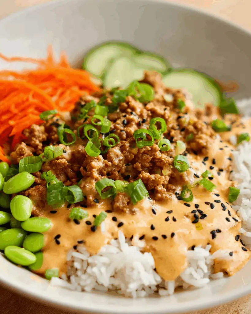 Ground Turkey Rice Bowls with Bang Bang Sauce Recipe