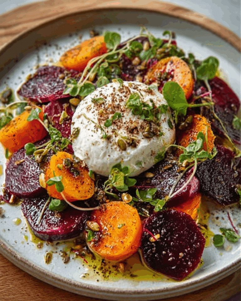 ROASTED BEETS AND CARROTS SALAD WITH BURRATA Recipe