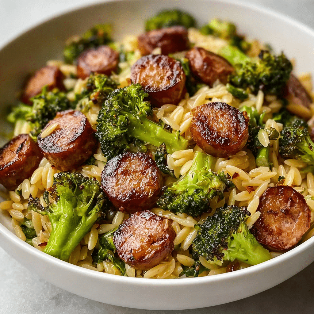 Chicken Sausage and Broccoli Orzo Recipe - Recipe Image
