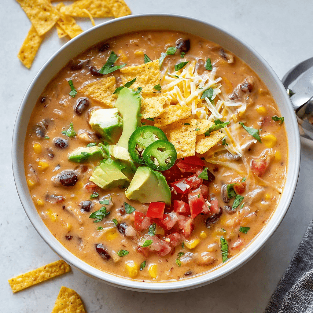 Crockpot Vegetarian Tortilla Soup Recipe - Recipe Image