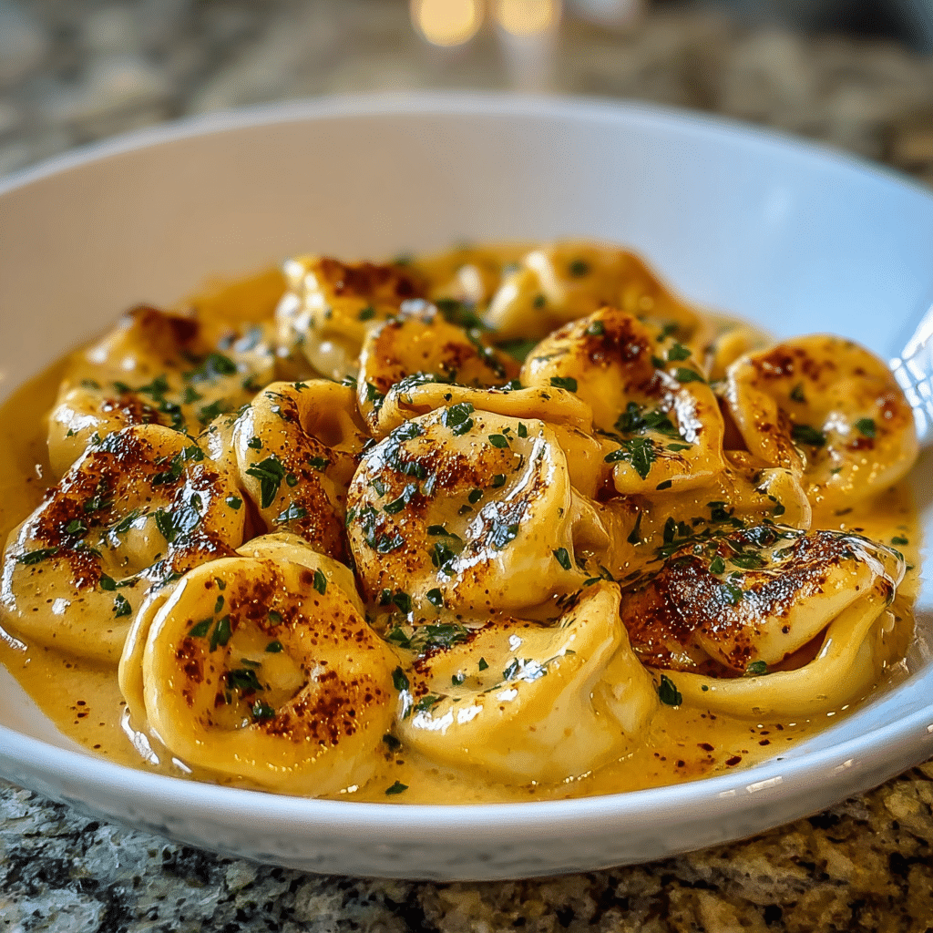 CAJUN CHICKEN TORTELLINI WITH GARLIC SAUCE Recipe - Recipe Image