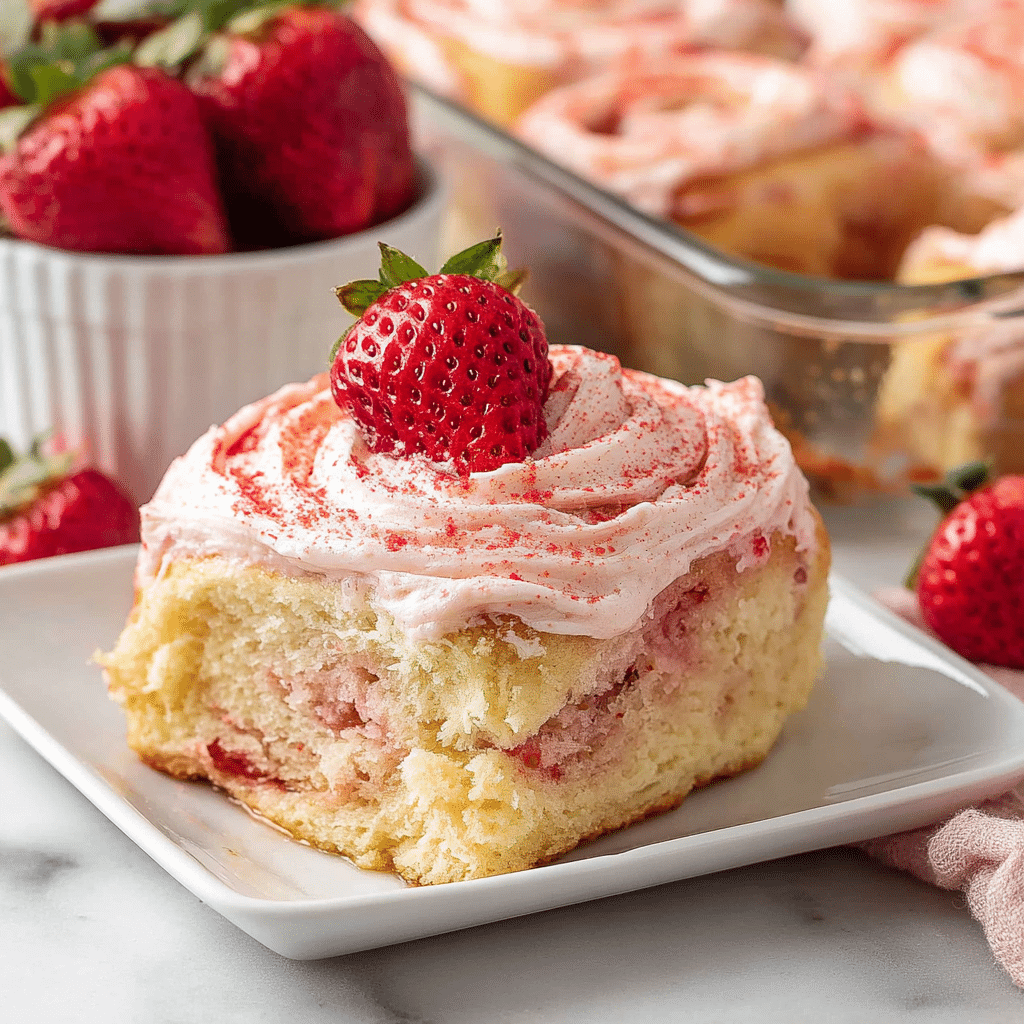 Strawberry Cheesecake Cinnabon Rolls Recipe - Recipe Image