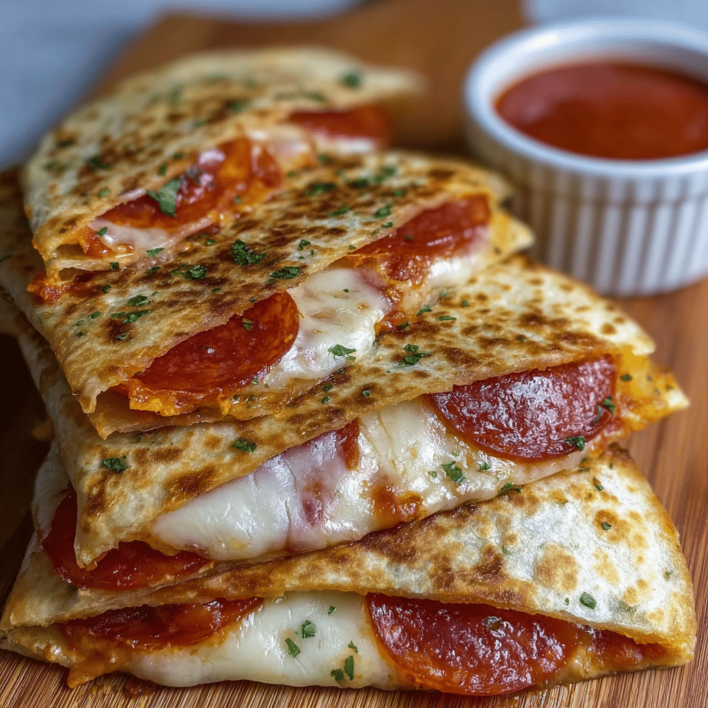 Pepperoni Cheese Pizza Quesadillas Recipe - Recipe Image