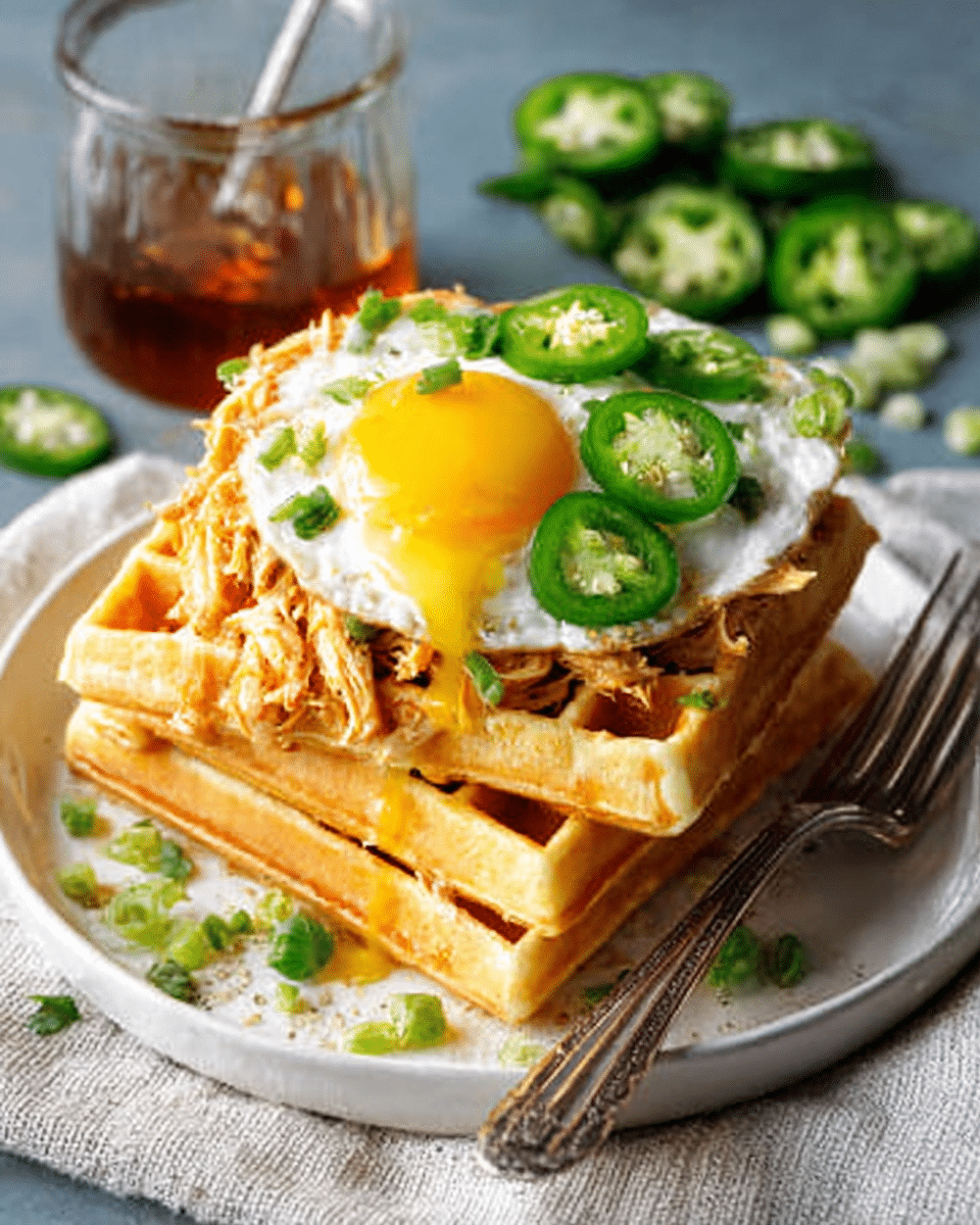 Cheddar Jalapeño Cornbread Waffles Recipe