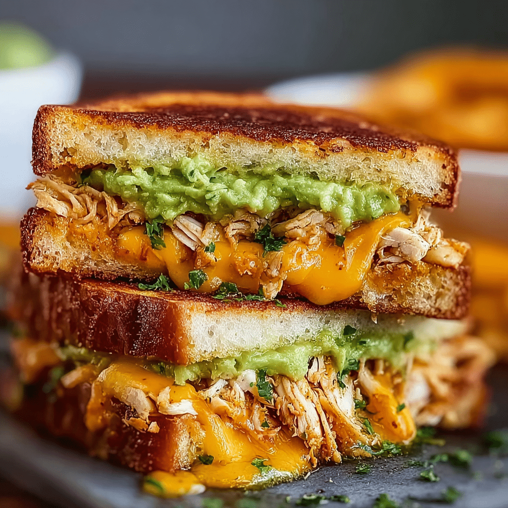quick and easy chicken avocado melt sandwich recipe - Recipe Image