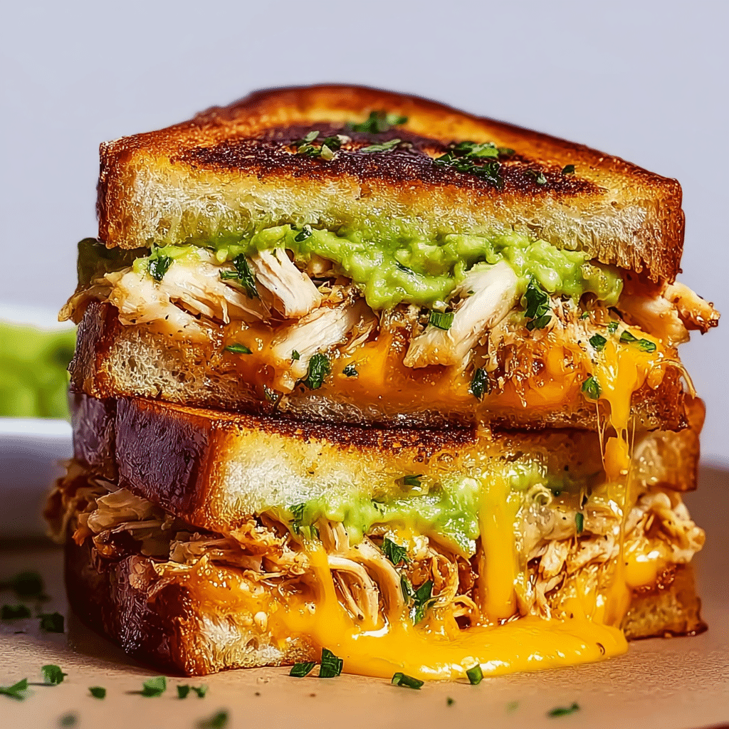 quick and easy chicken avocado melt sandwich recipe - Recipe Image