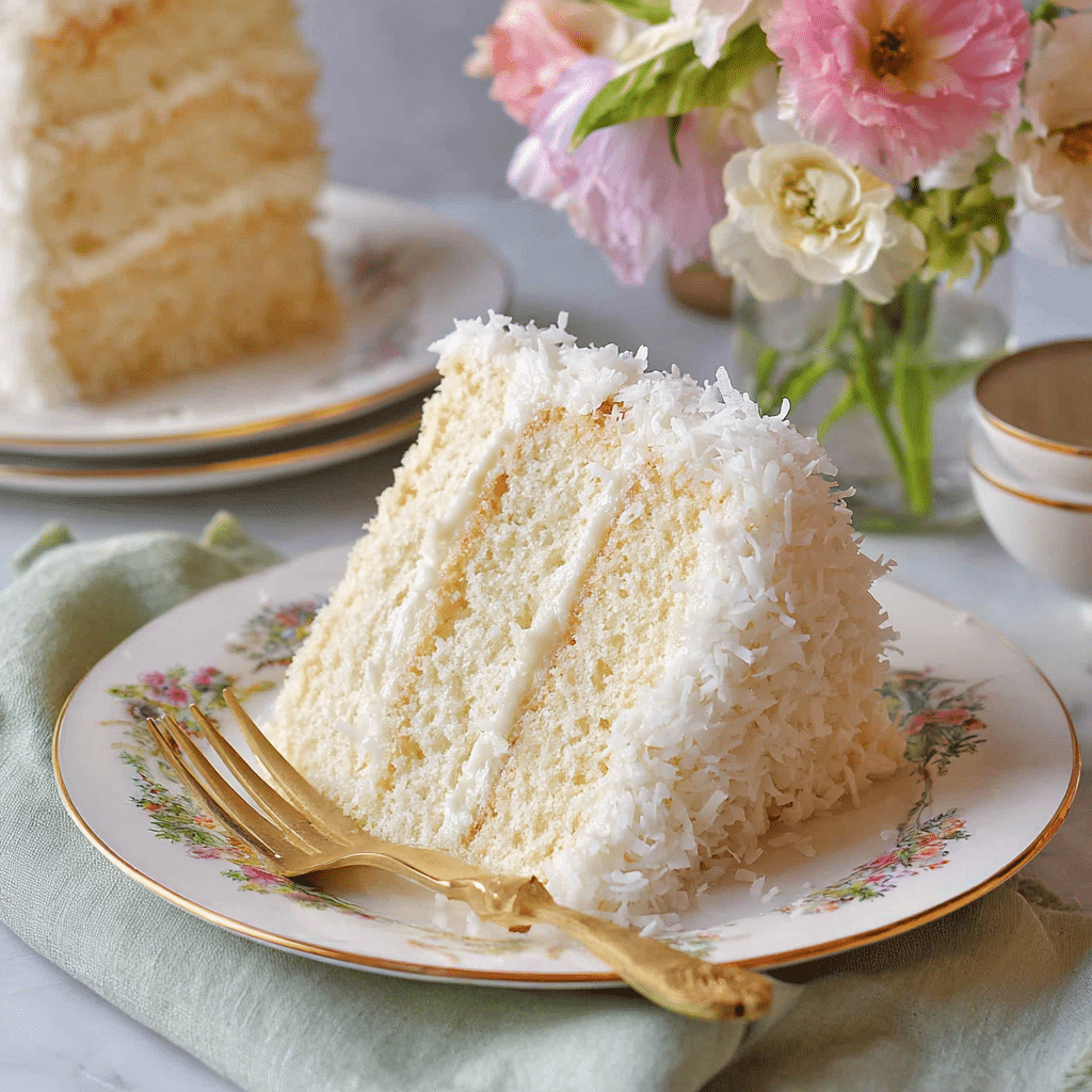 Delicious Creamy Coconut Cake Recipe - Recipe Image