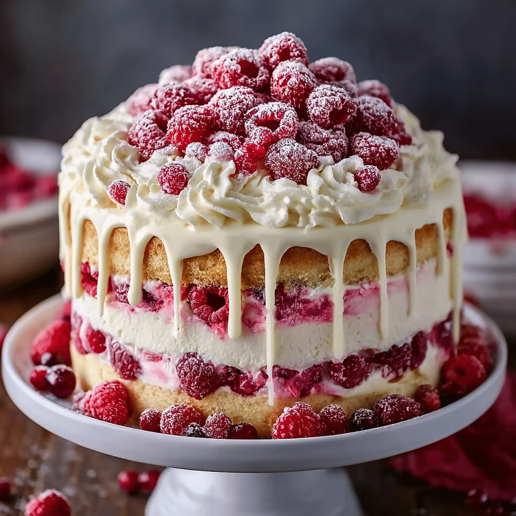 White Chocolate Raspberry Dream Cake : A Heavenly Dessert Recipe - Recipe Image