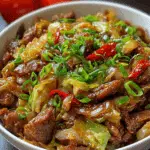 Meat with Crisp Cabbage in Garlic Sauce Recipe