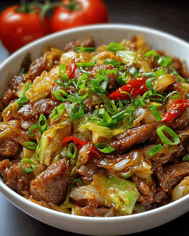 Meat with Crisp Cabbage in Garlic Sauce Recipe