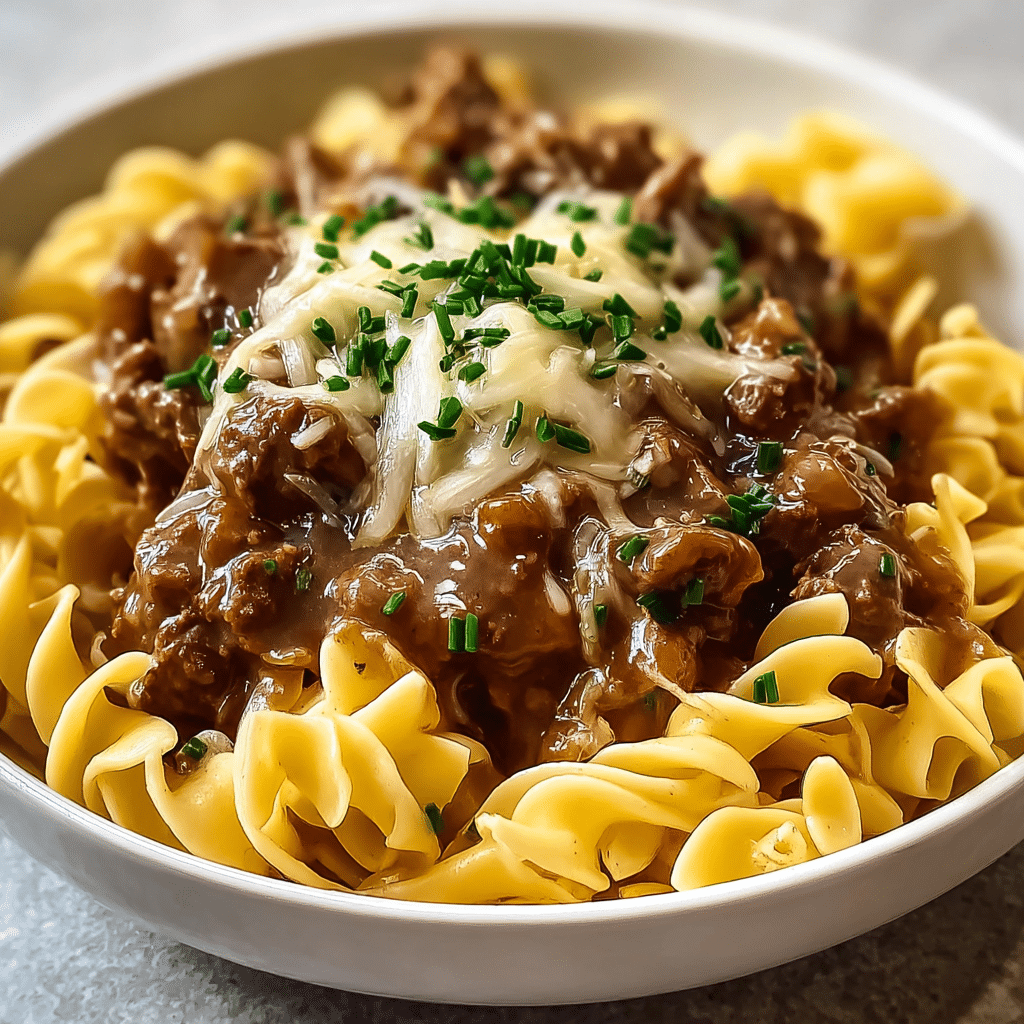 French Onion Beef and Noodles Recipe - Recipe Image