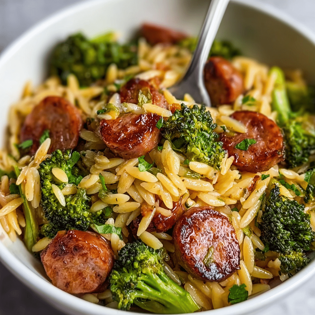 Chicken Sausage and Broccoli Orzo Recipe - Recipe Image