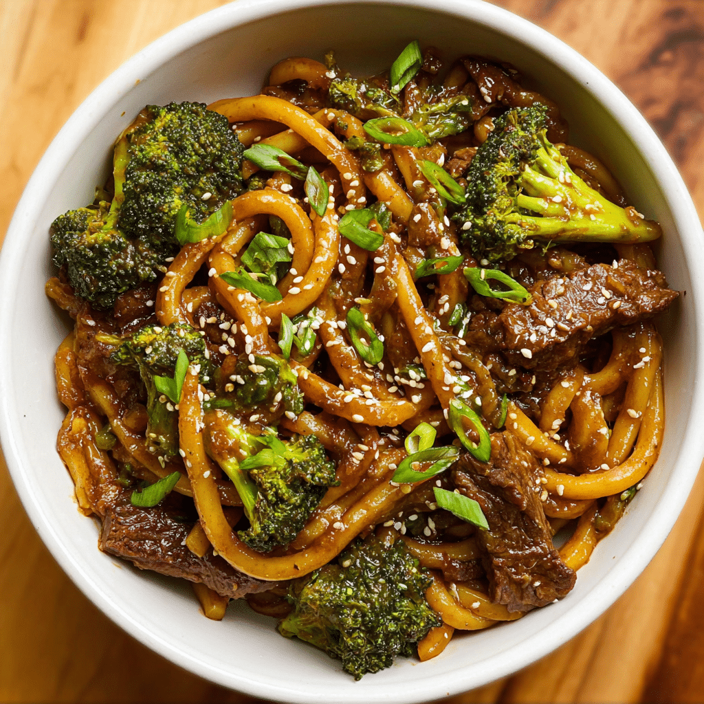 Simple Black Pepper Beef Udon Recipe - Recipe Image