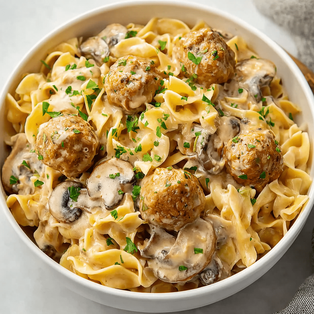 Slow Cooker Meatball Stroganoff Recipe - Recipe Image