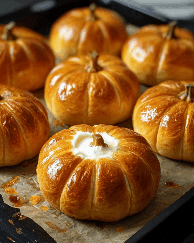crescent pumpkins with cream cheese and pumpkin pie filling Recipe