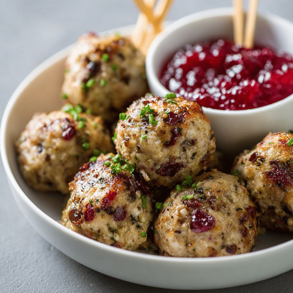 Turkey and Stuffing Meatballs Recipe - Recipe Image