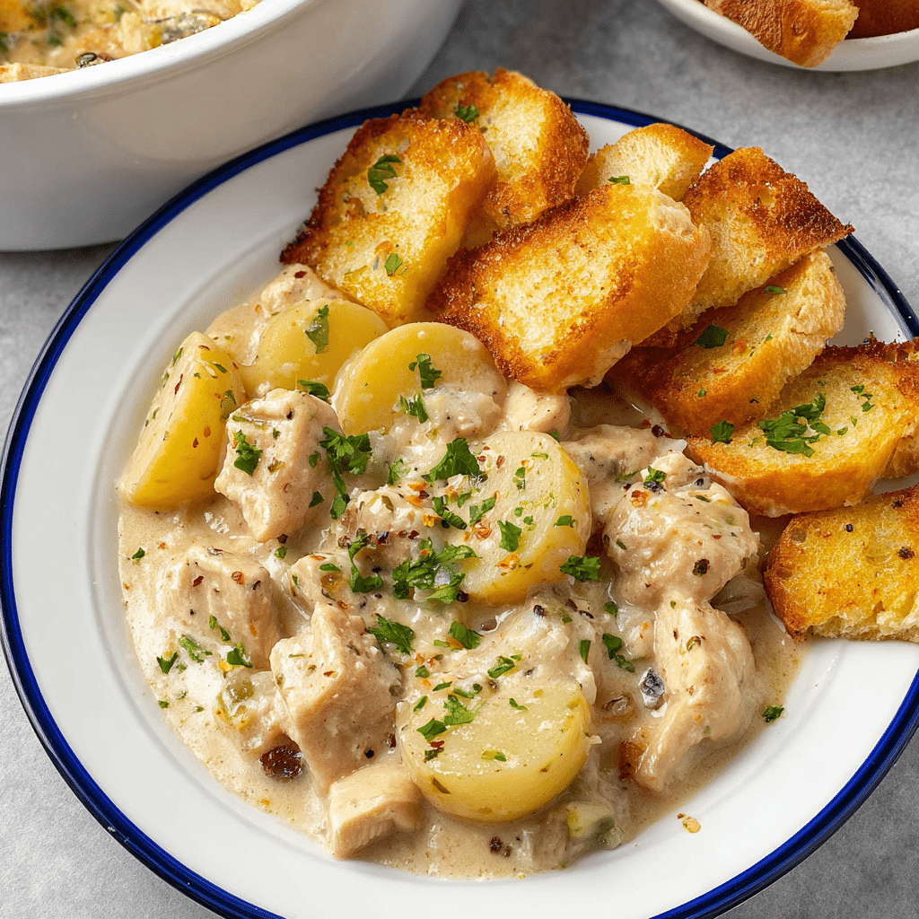 GARLIC PARMESAN CROCKPOT CHICKEN AND POTATOES Recipe - Recipe Image