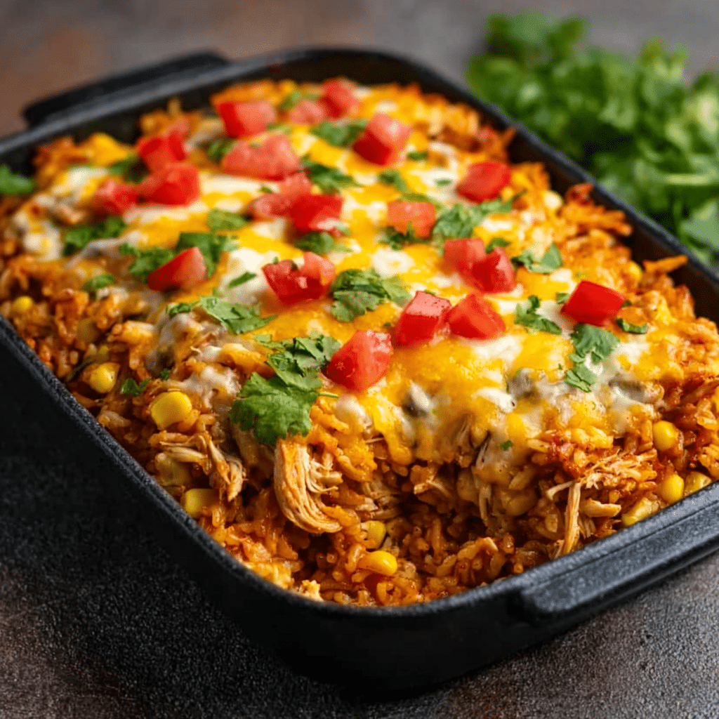 Chicken Enchilada Rice Casserole Recipe - Recipe Image