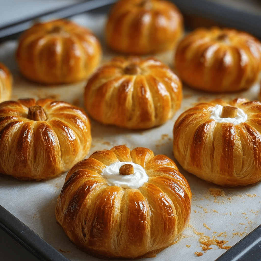 crescent pumpkins with cream cheese and pumpkin pie filling Recipe - Recipe Image