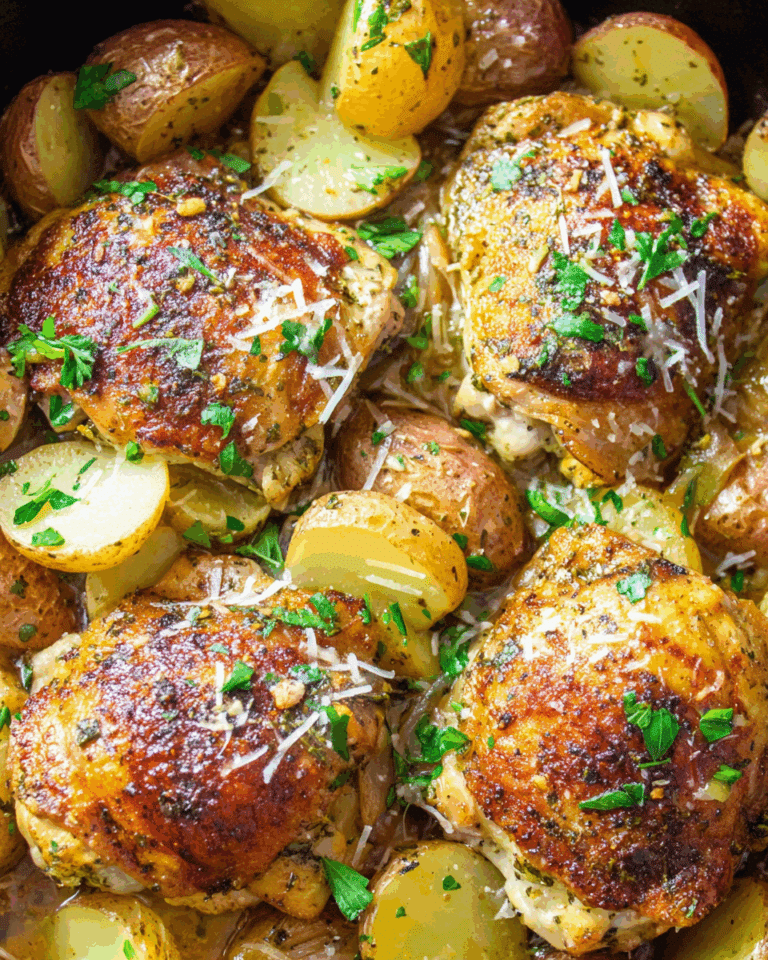 Slow Cooker Garlic Parmesan Chicken and Potatoes Recipe