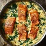One Skillet Salmon with Lemon Orzo Recipe