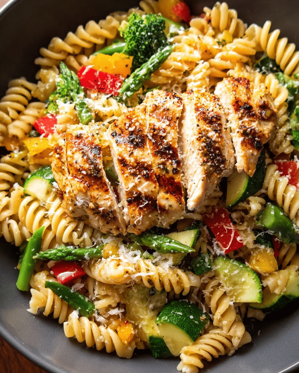 Teriyaki Chicken with Roasted Vegetable Pasta Recipe