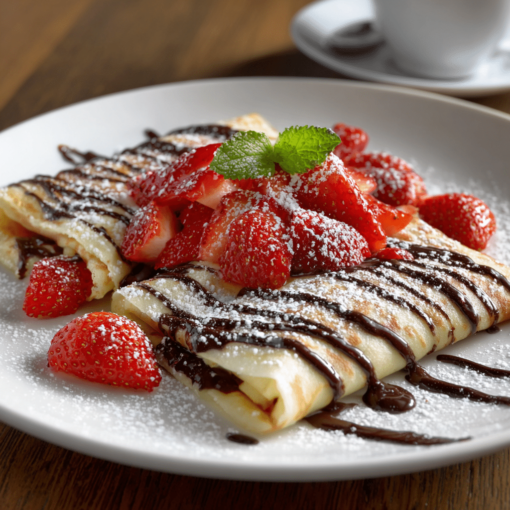 with Chocolate Drizzle and Strawberries Recipe - Recipe Image