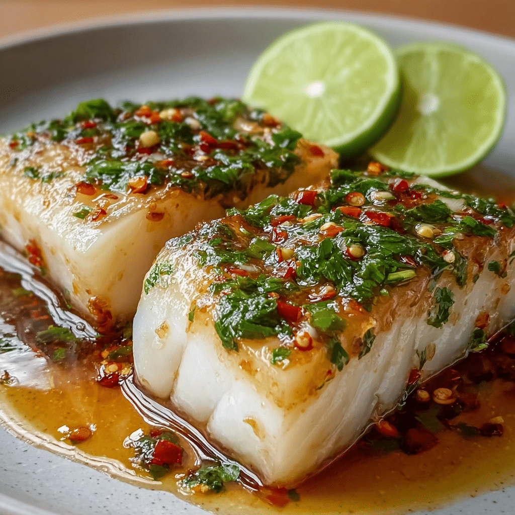 Coconut Lime Fish with Garlic Butter: Taste Tropical Bliss! Recipe - Recipe Image
