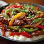 Sizzling Chinese Pepper Steak with Onions Recipe