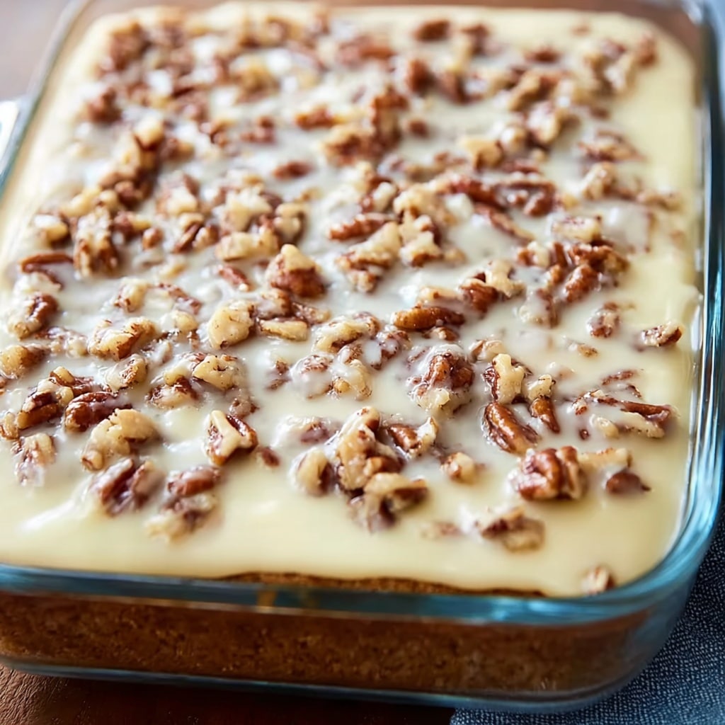 Butter Pecan Praline Poke Cake Recipe - Recipe Image