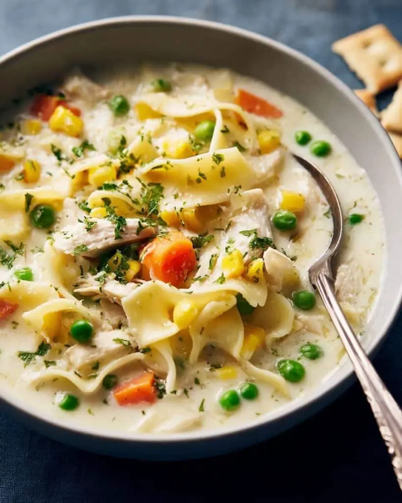 Chicken Pot Pie Noodles Recipe