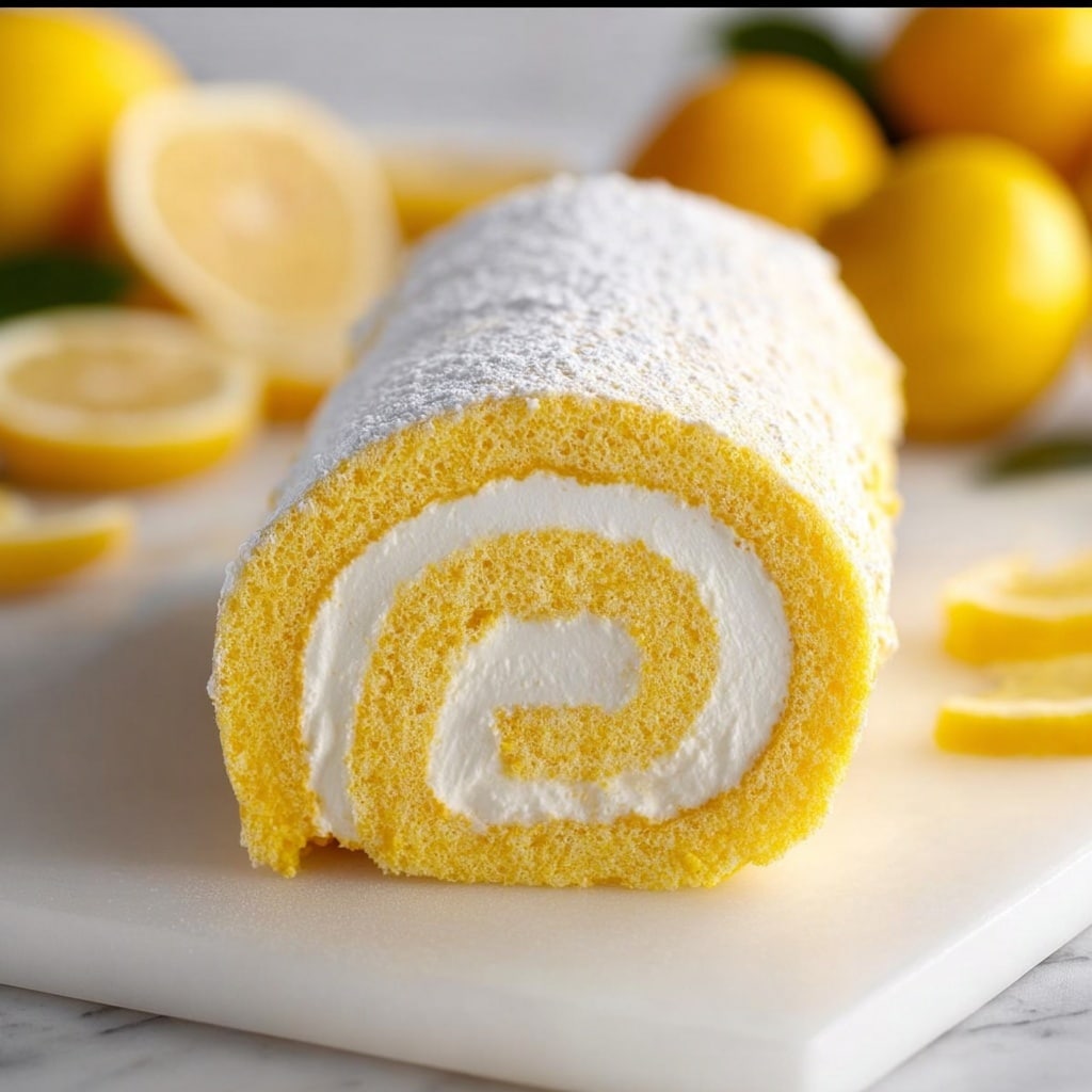 Lemon Swiss Roll Cake Recipe - Recipe Image