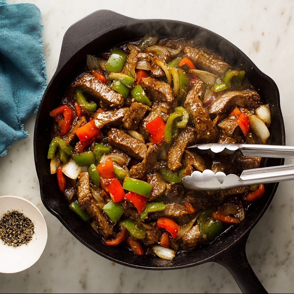 Sizzling Chinese Pepper Steak with Onions Recipe - Recipe Image