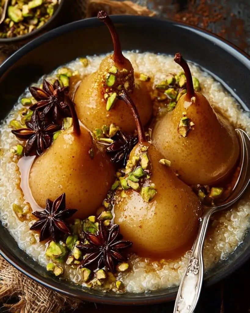 Honey-Spiced Pear Oatmeal with Pistachios Recipe