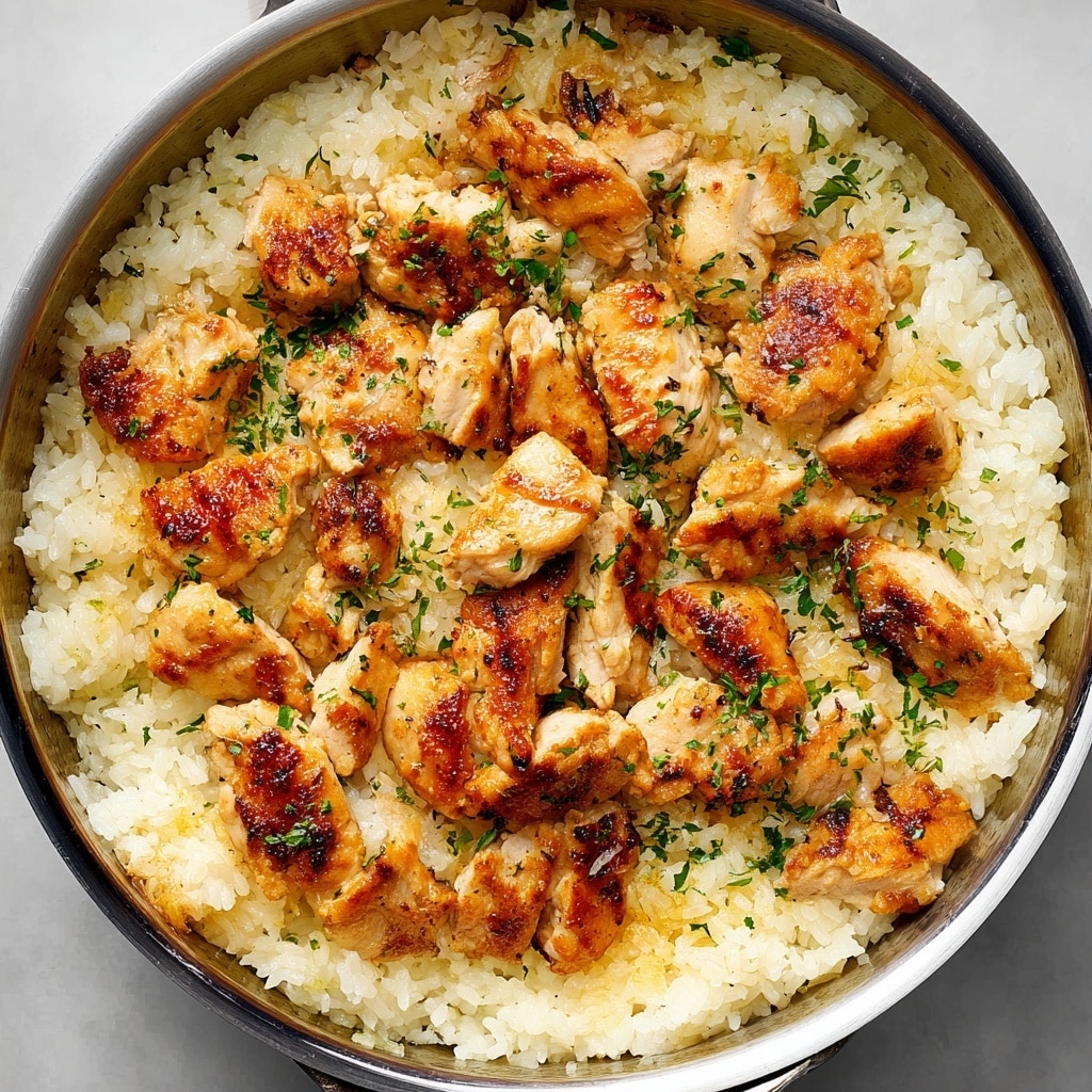 Chicken Scampi with Creamy Garlic Parmesan Rice Recipe - Recipe Image