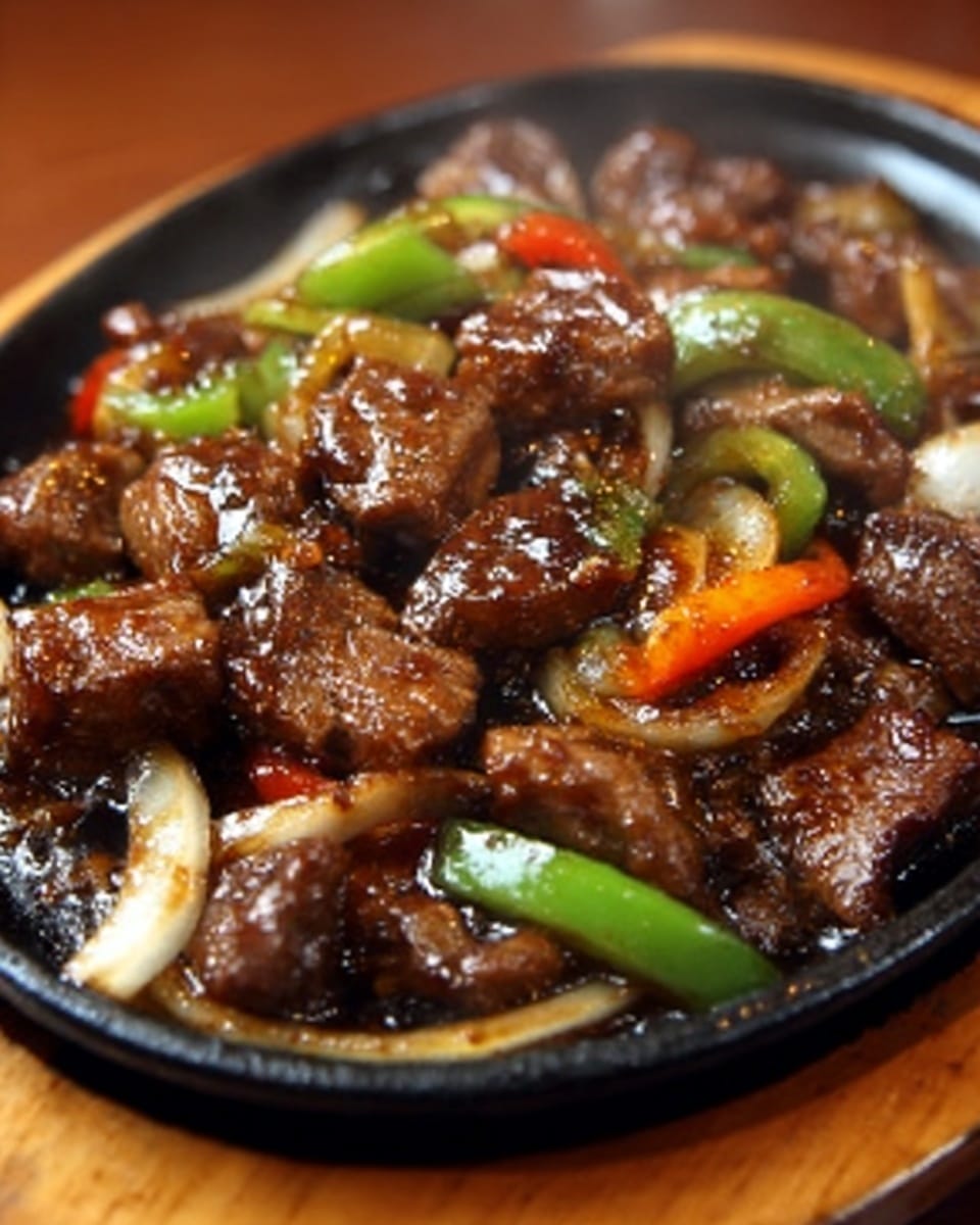 Sizzling Chinese Pepper Steak with Onions Recipe - Recipe Image