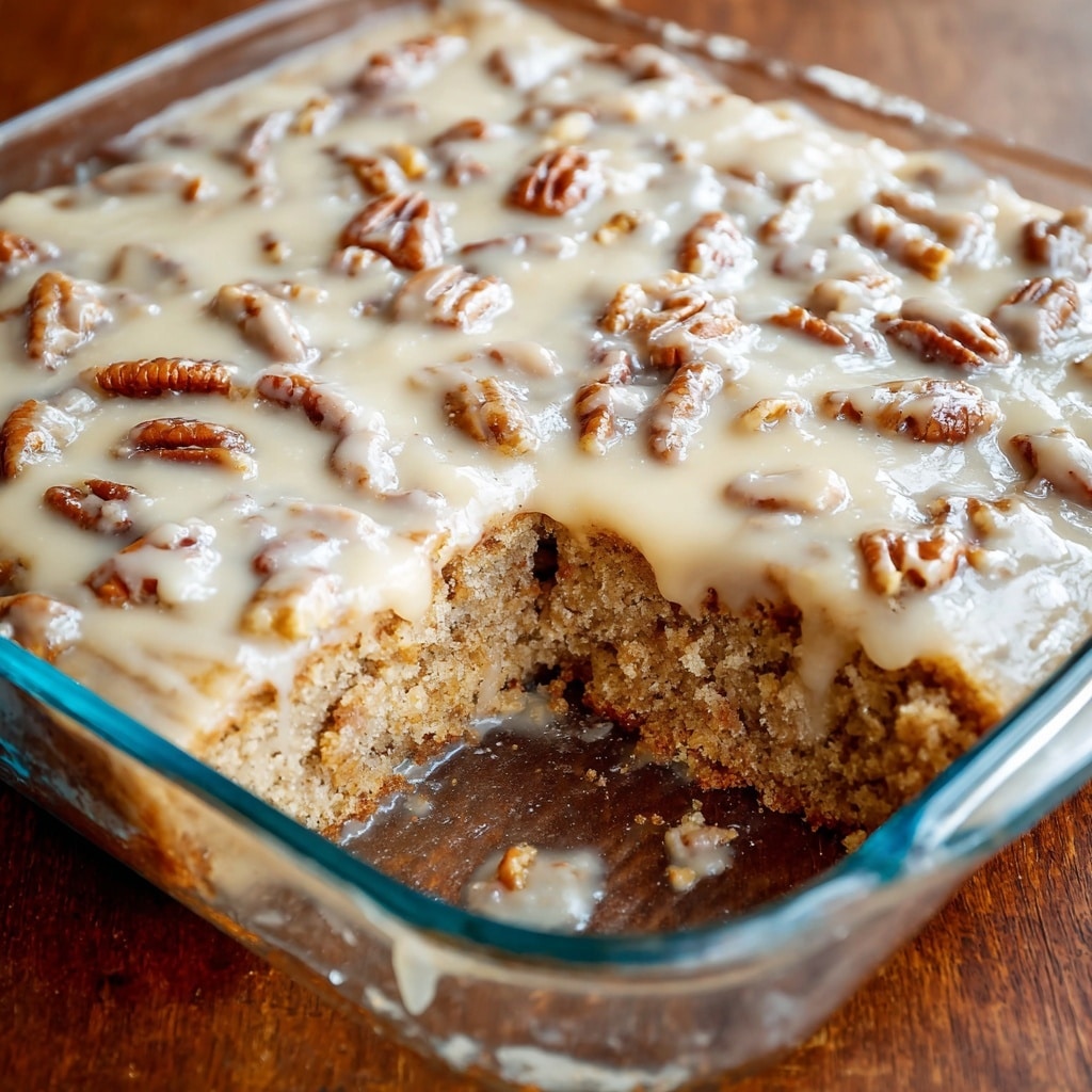 Butter Pecan Praline Poke Cake Recipe - Recipe Image