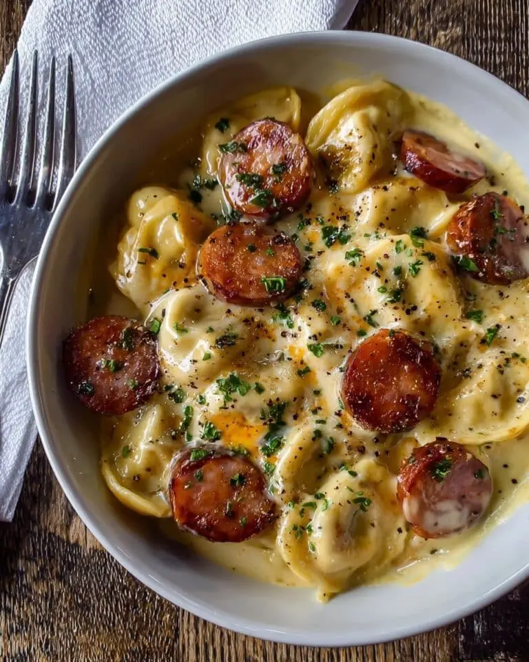 Crockpot Pierogi Casserole with Kielbasa Recipe