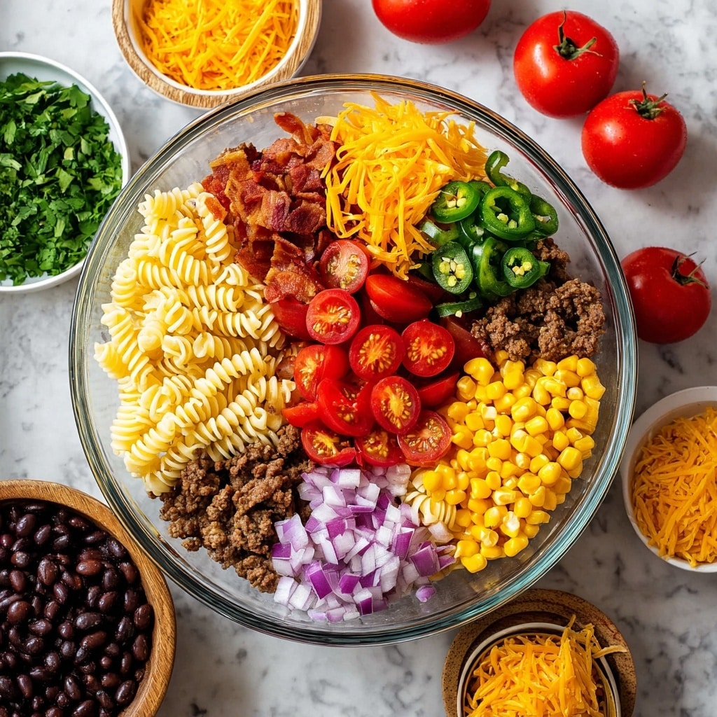 Easy Cowboy Pasta Salad Recipe - Recipe Image