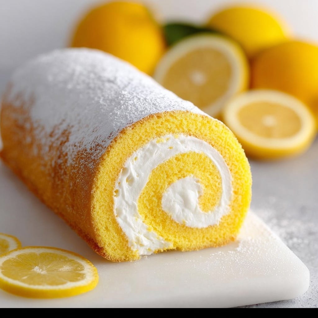 Lemon Swiss Roll Cake Recipe