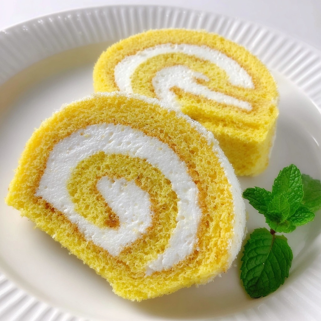 Lemon Swiss Roll Cake Recipe - Recipe Image